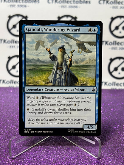 2026 MAGIC THE GATHERING THE HOBBIT GANDALF, WANDERING WIZARD # C 0041 NON-FOIL LEGENDARY CREATURE TCG CARD