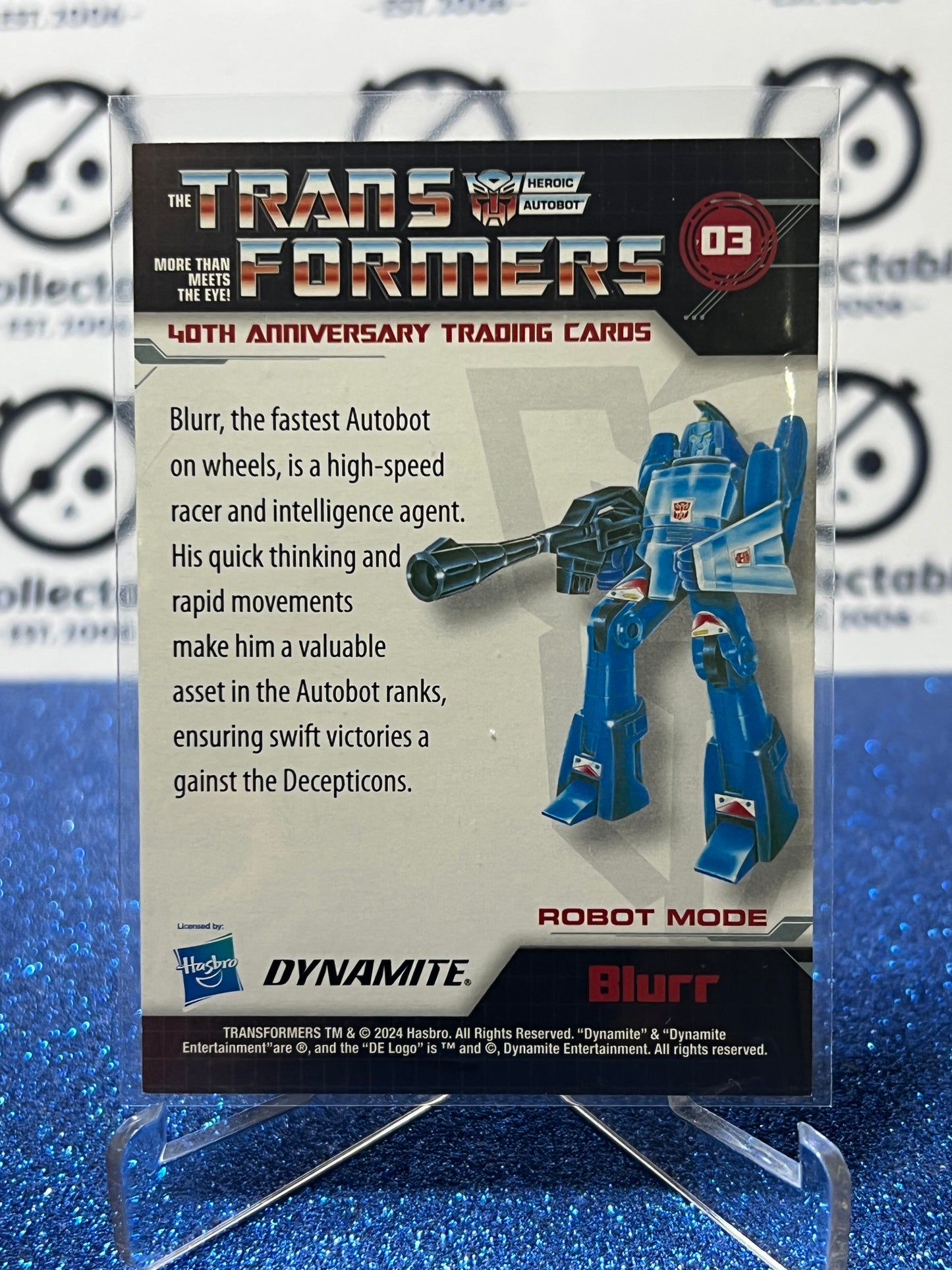 2024 TRANSFORMERS 40th ANNIVERSARY BLURR # 03 FOIL PARALLEL TRADING CARD