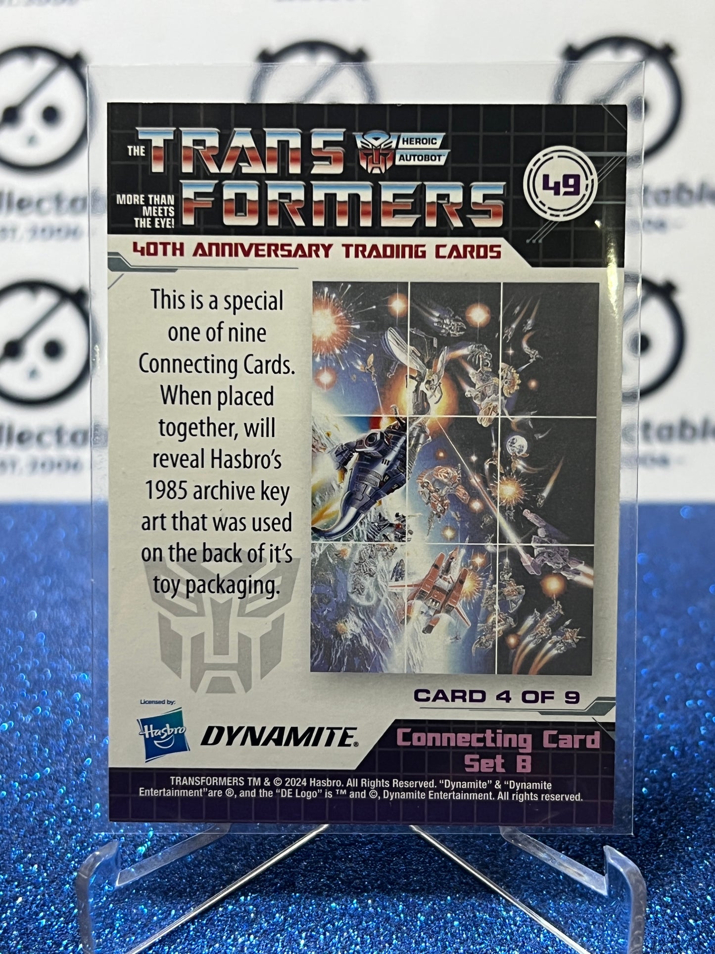 2024 TRANSFORMERS 40th ANNIVERSARY CONNECTING CARD SET B # 49 FOIL PUZZLE TRADING CARD