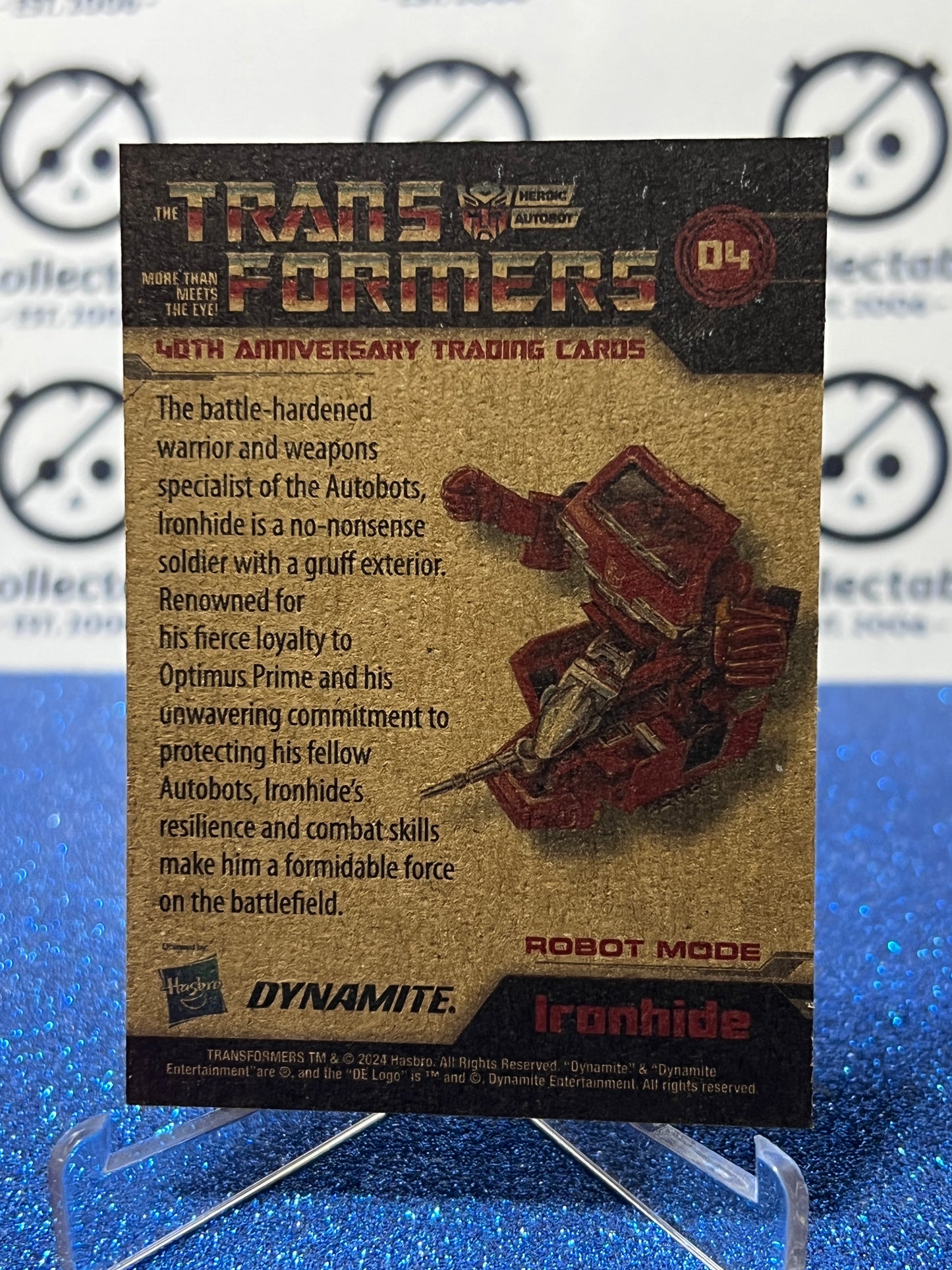 2024 TRANSFORMERS 40th ANNIVERSARY IRONHIDE # 04 NON-FOIL NON-GLOSS TRADING CARD