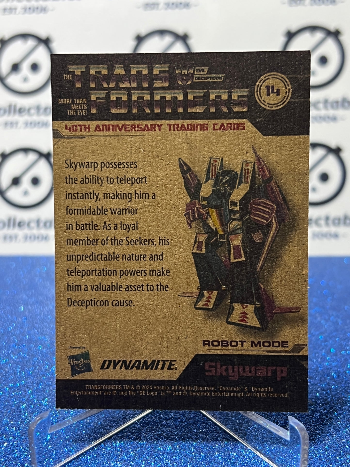 2024 TRANSFORMERS 40th ANNIVERSARY SKYWARP # 14 NON-FOIL NON-GLOSS TRADING CARD