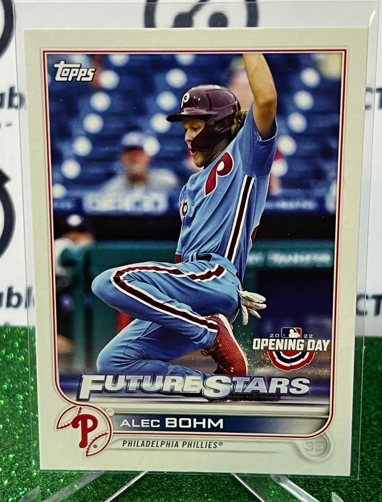 2022 TOPPS OPENING DAY ALEC BOHM # 97 FUTURE STARS PHILADELPHIA PHILLIES BASEBALL CARD