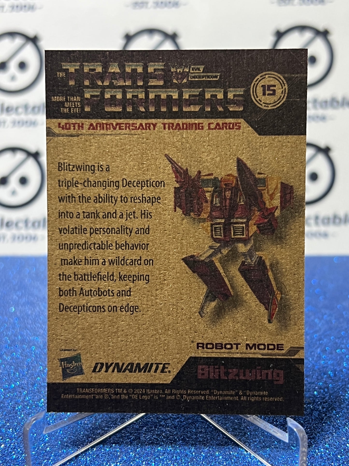 2024 TRANSFORMERS 40th ANNIVERSARY BLITZWING # 15 NON-FOIL NON-GLOSS TRADING CARD