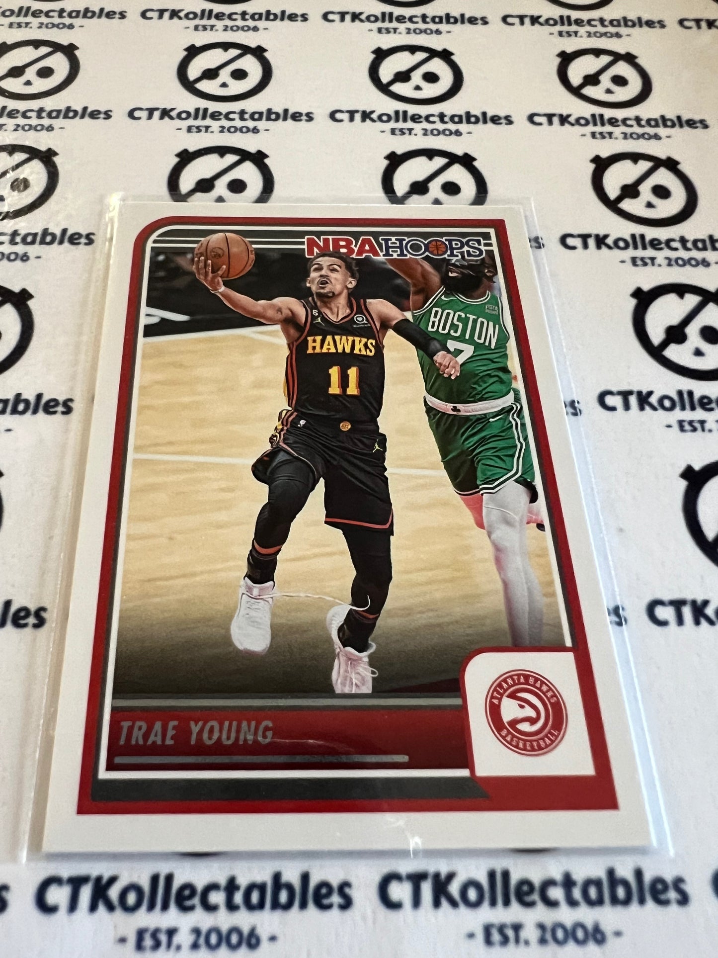 2023-24 Panini NBA HOOPS Base #117 Trae Young Hawks