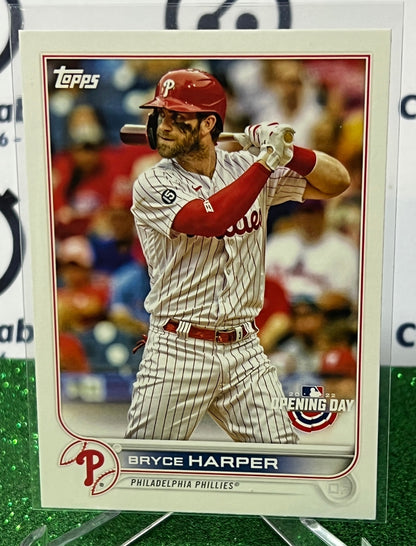 2022 TOPPS OPENING DAY BRYCE HARPER # 122 PHILADELPHIA PHILLIES BASEBALL CARD