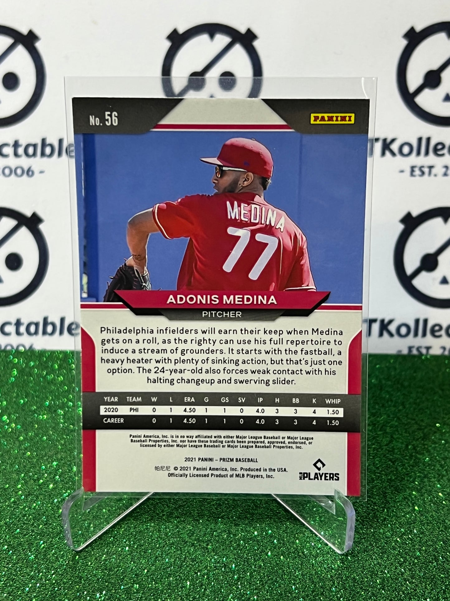 2021 PANINI PRIZM ADONIS MEDINA # 56 ROOKIE PHILADELPHIA PHILLIES BASEBALL CARD