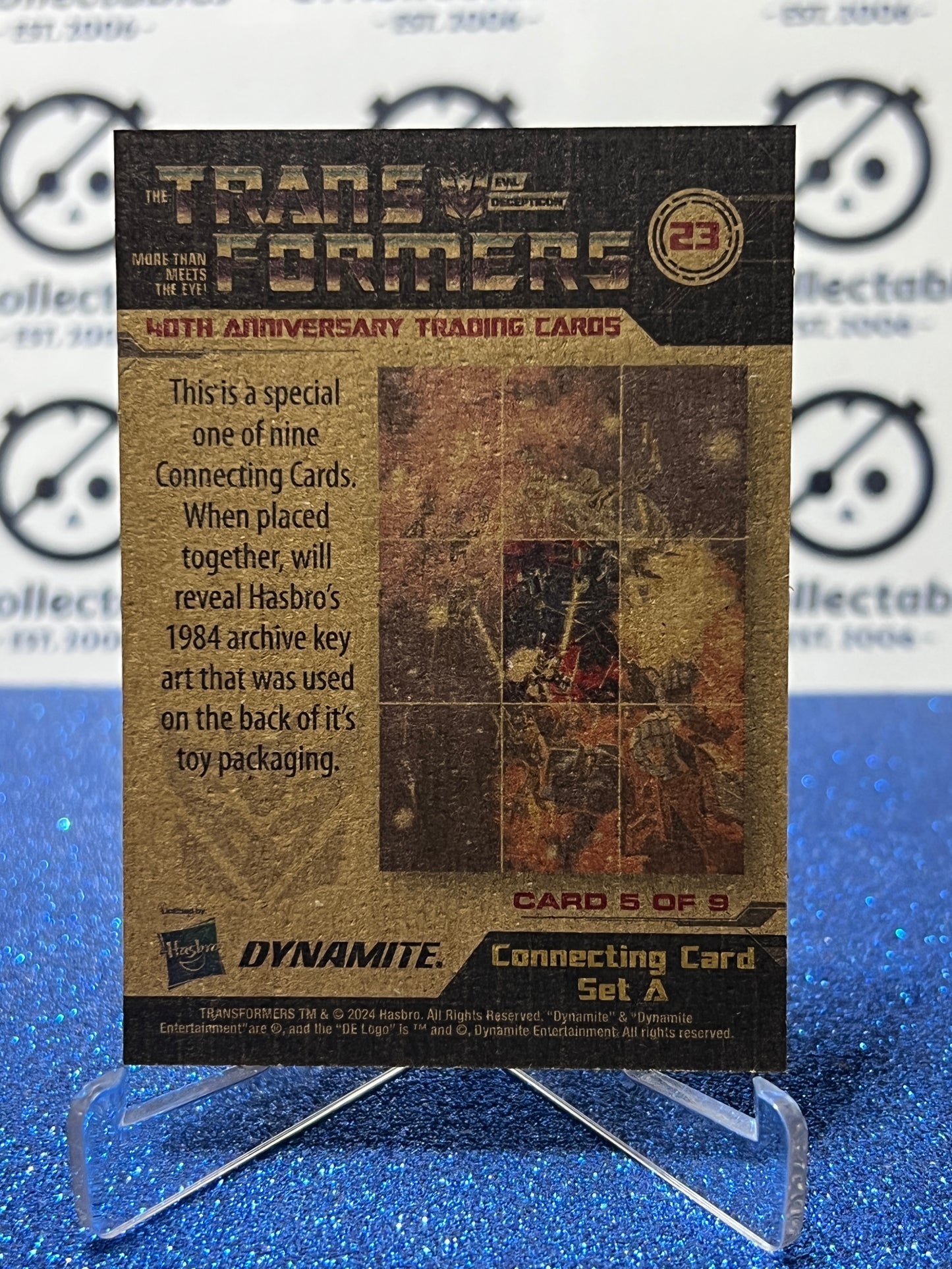 2024 TRANSFORMERS 40th ANNIVERSARY CONNECTING CARD SET A # 23 NON-FOIL PUZZLE TRADING CARD