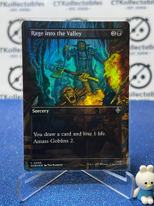 2026 MAGIC THE GATHERING THE HOBBIT RAGE INTO THE VALLEY # U 0200 BORDERLESS FOIL TCG CARD
