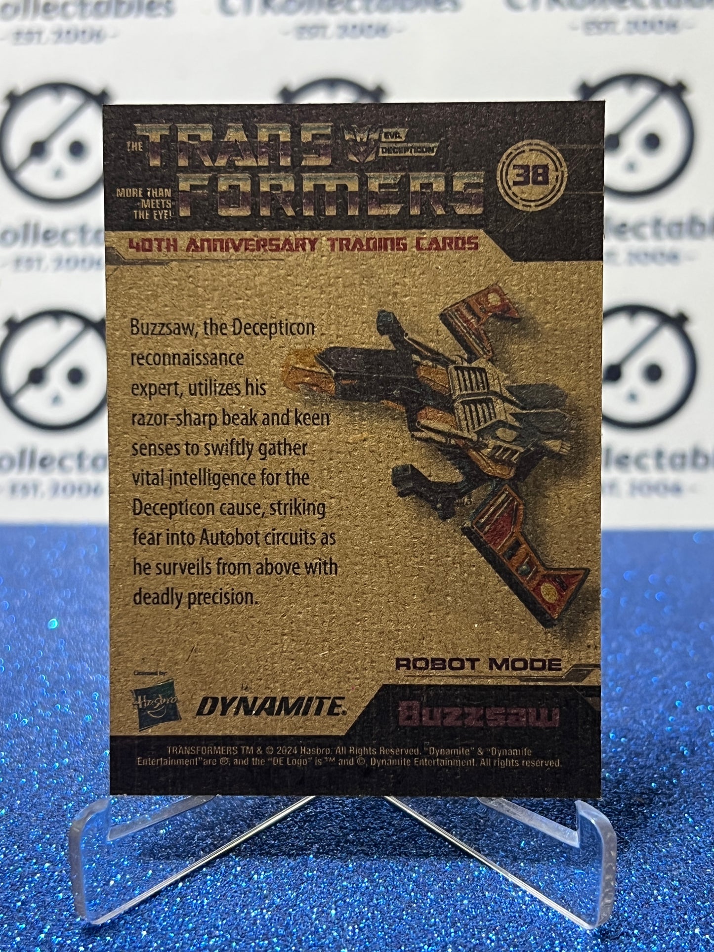 2024 TRANSFORMERS 40th ANNIVERSARY BUZZSAW # 38 NON-FOIL NON-GLOSS TRADING CARD