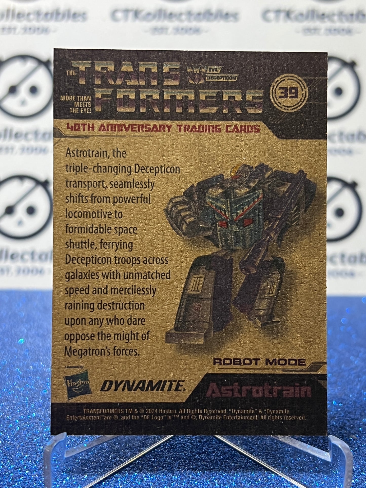 2024 TRANSFORMERS 40th ANNIVERSARY ASTROTRAIN # 39 NON-FOIL NON-GLOSS TRADING CARD