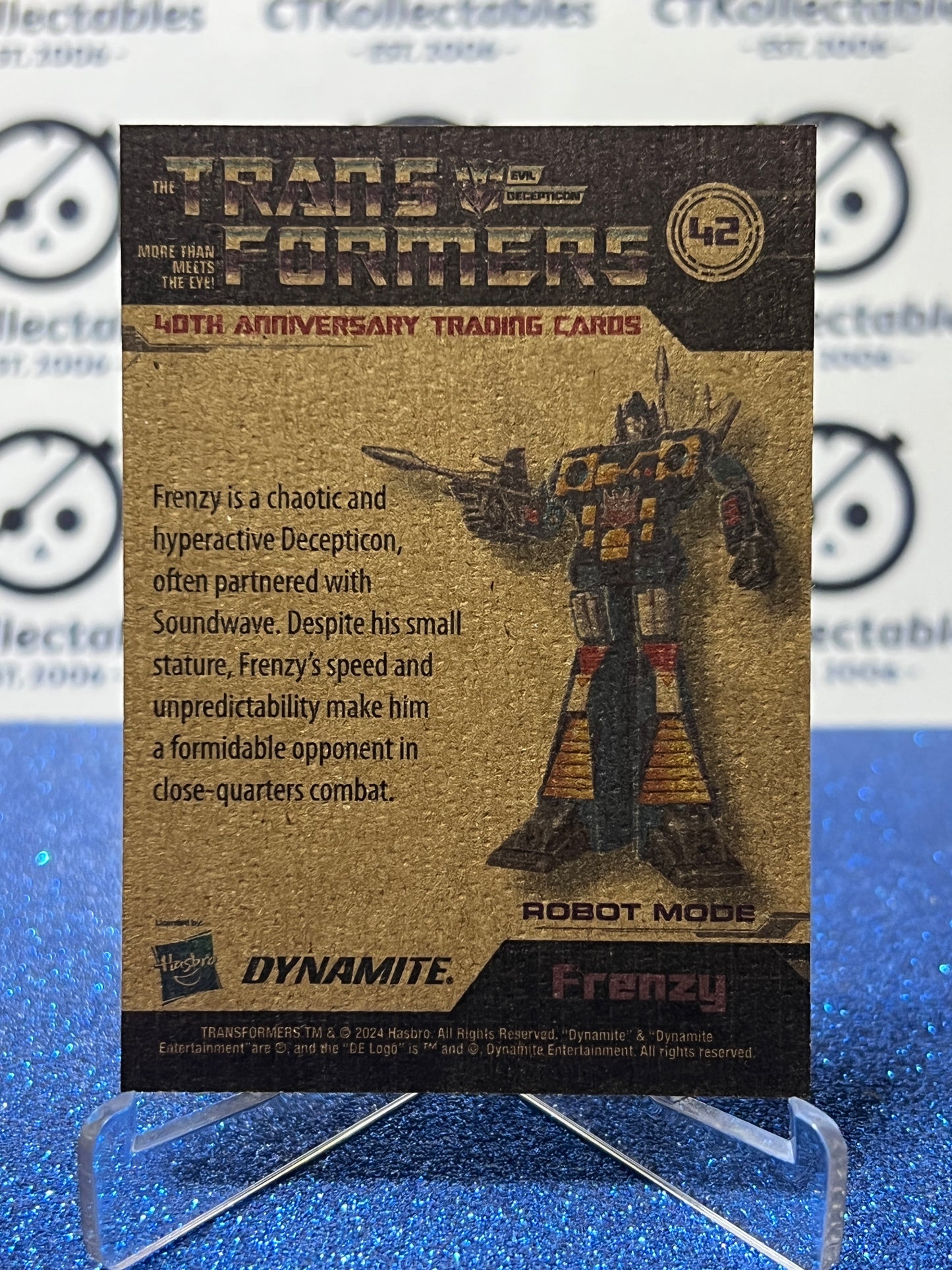 2024 TRANSFORMERS 40th ANNIVERSARY FRENZY # 42 NON-FOIL NON-GLOSS TRADING CARD