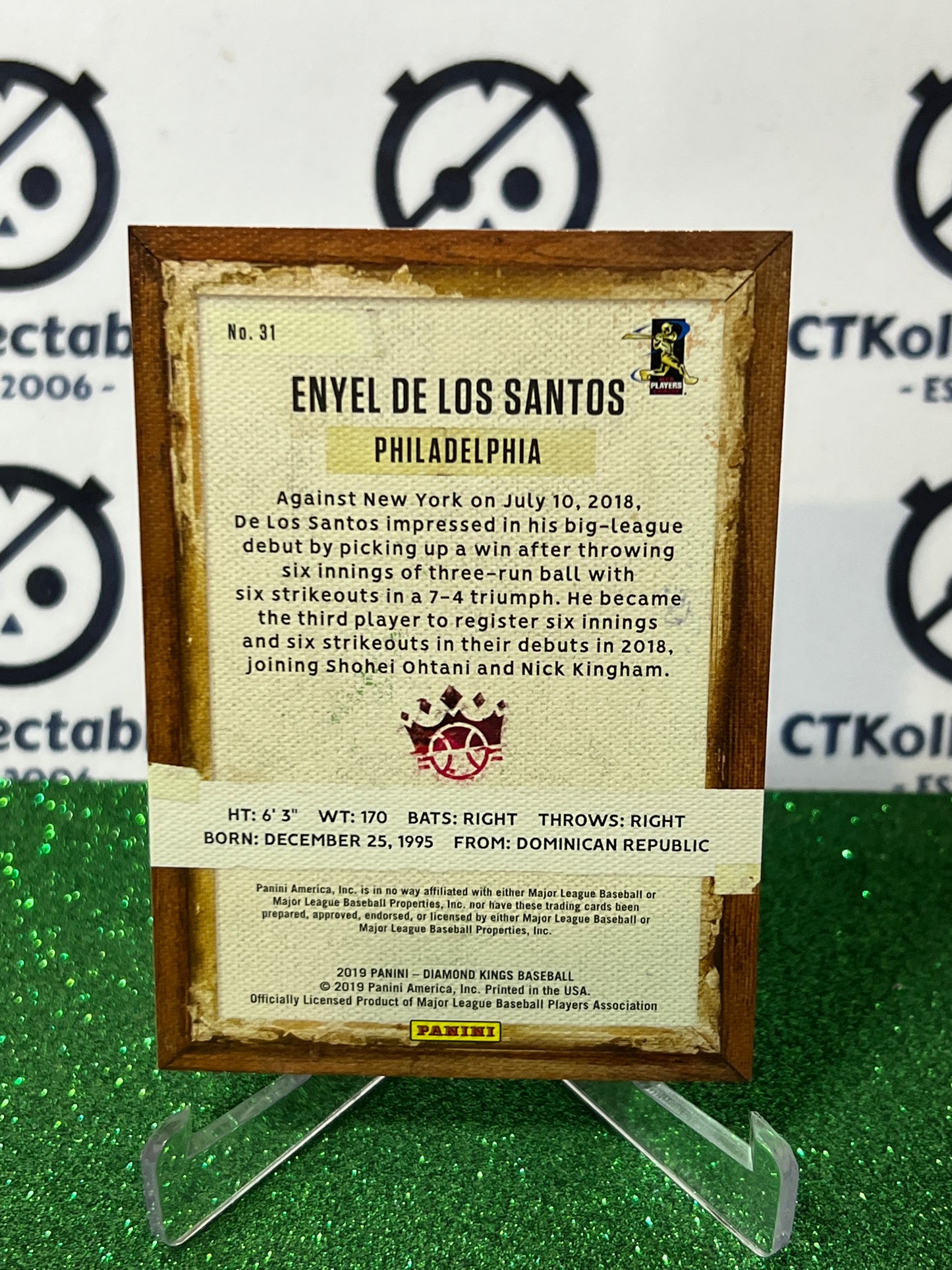 2019 PANINI DIAMOND KINGS ENYEL DE LOS SANTOS # 31 ROOKIE PHILADELPHIA PHILLIES BASEBALL CARD
