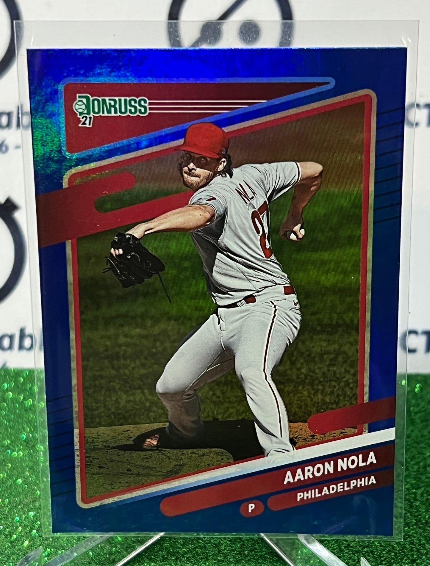 2021 PANINI DONRUSS AARON NOLA # 104 BLUE FOIL PHILADELPHIA PHILLIES BASEBALL CARD