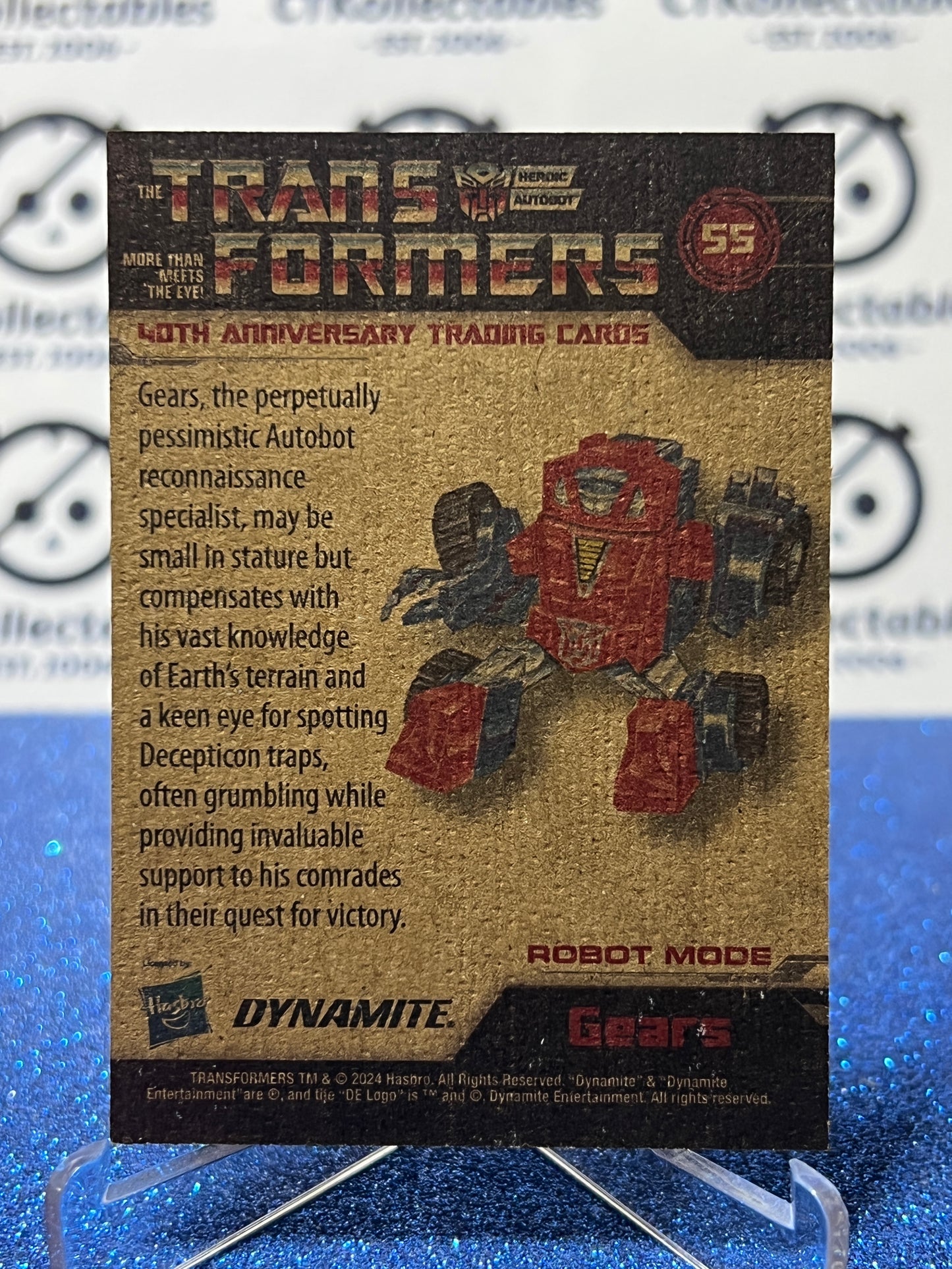 2024 TRANSFORMERS 40th ANNIVERSARY GEARS # 55 NON-FOIL NON-GLOSS TRADING CARD