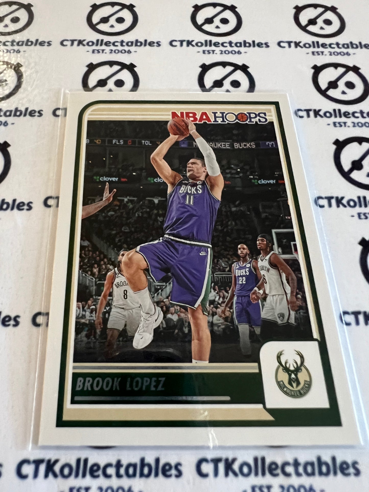 2023-24 Panini NBA HOOPS Base #175 Brook Lopez Bucks