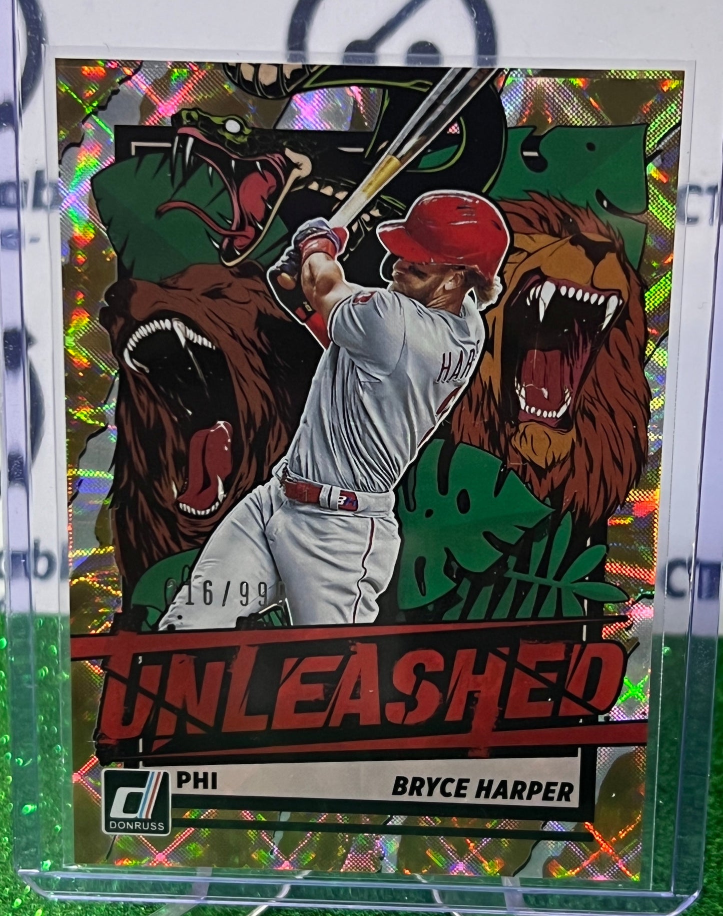 2021 PANINI DONRUSS BRYCE HARPER # UNL22  UNLEASHED /999 PHILADELPHIA PHILLIES BASEBALL CARD