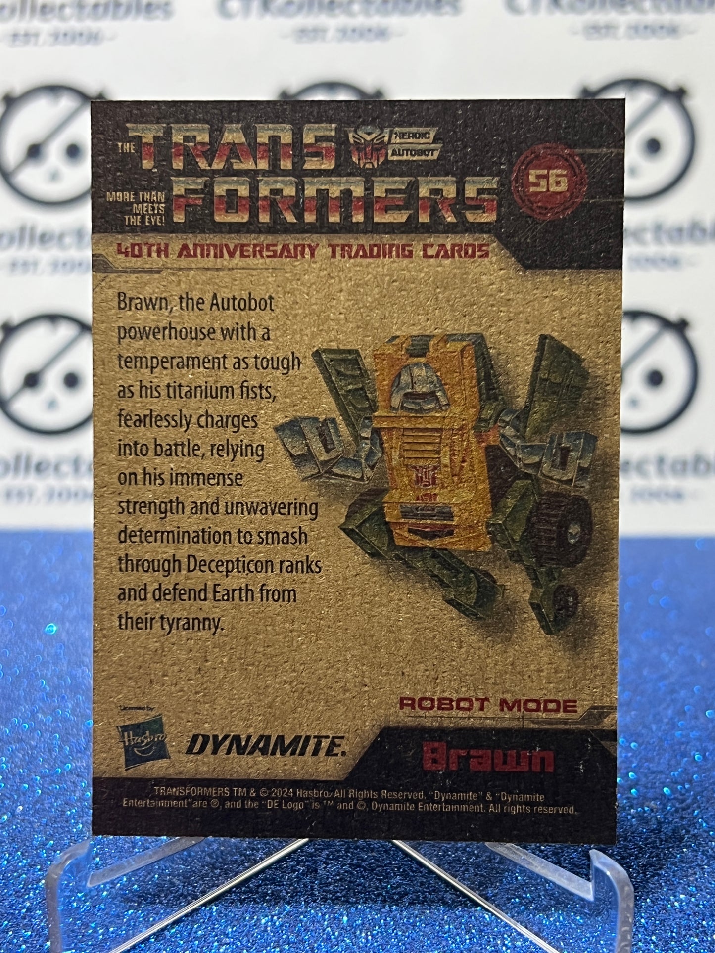 2024 TRANSFORMERS 40th ANNIVERSARY BRAWN # 56 NON-FOIL NON-GLOSS TRADING CARD