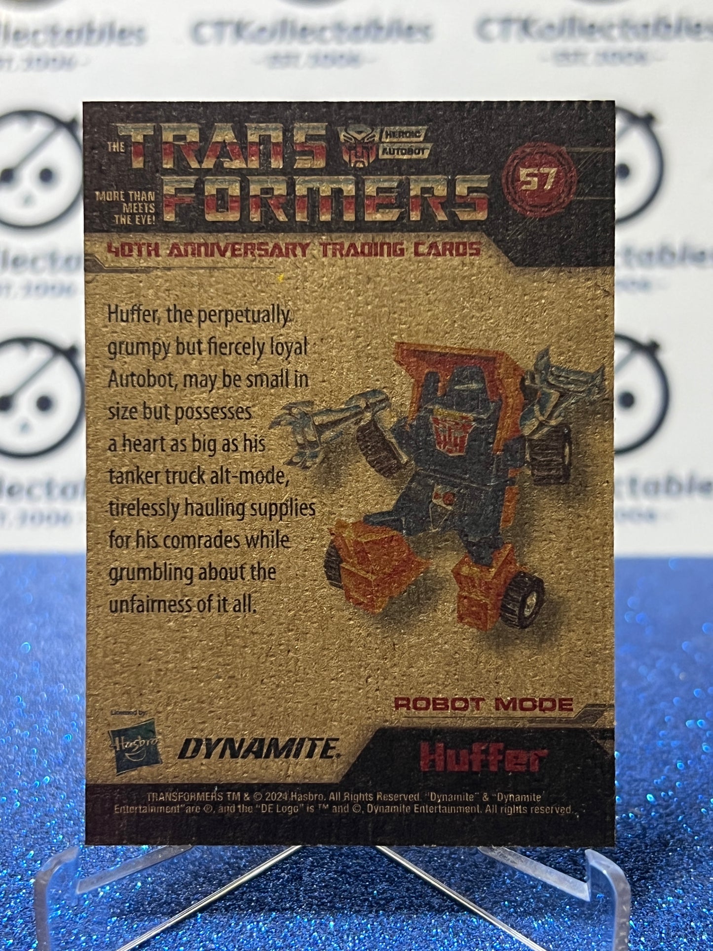 2024 TRANSFORMERS 40th ANNIVERSARY HUFFER # 57 NON-FOIL NON-GLOSS TRADING CARD