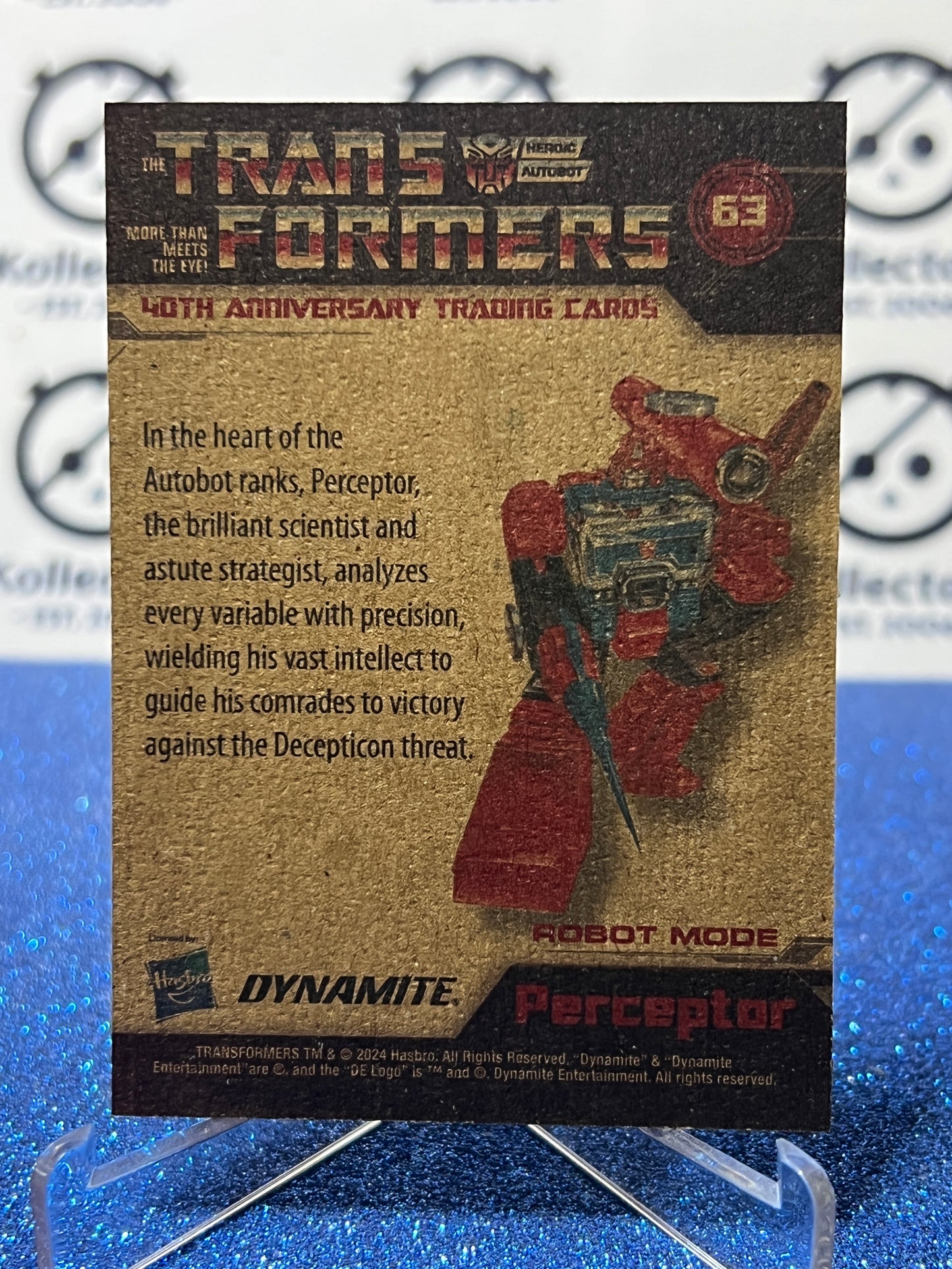 2024 TRANSFORMERS 40th ANNIVERSARY PERCEPTOR # 63 NON-FOIL NON-GLOSS TRADING CARD