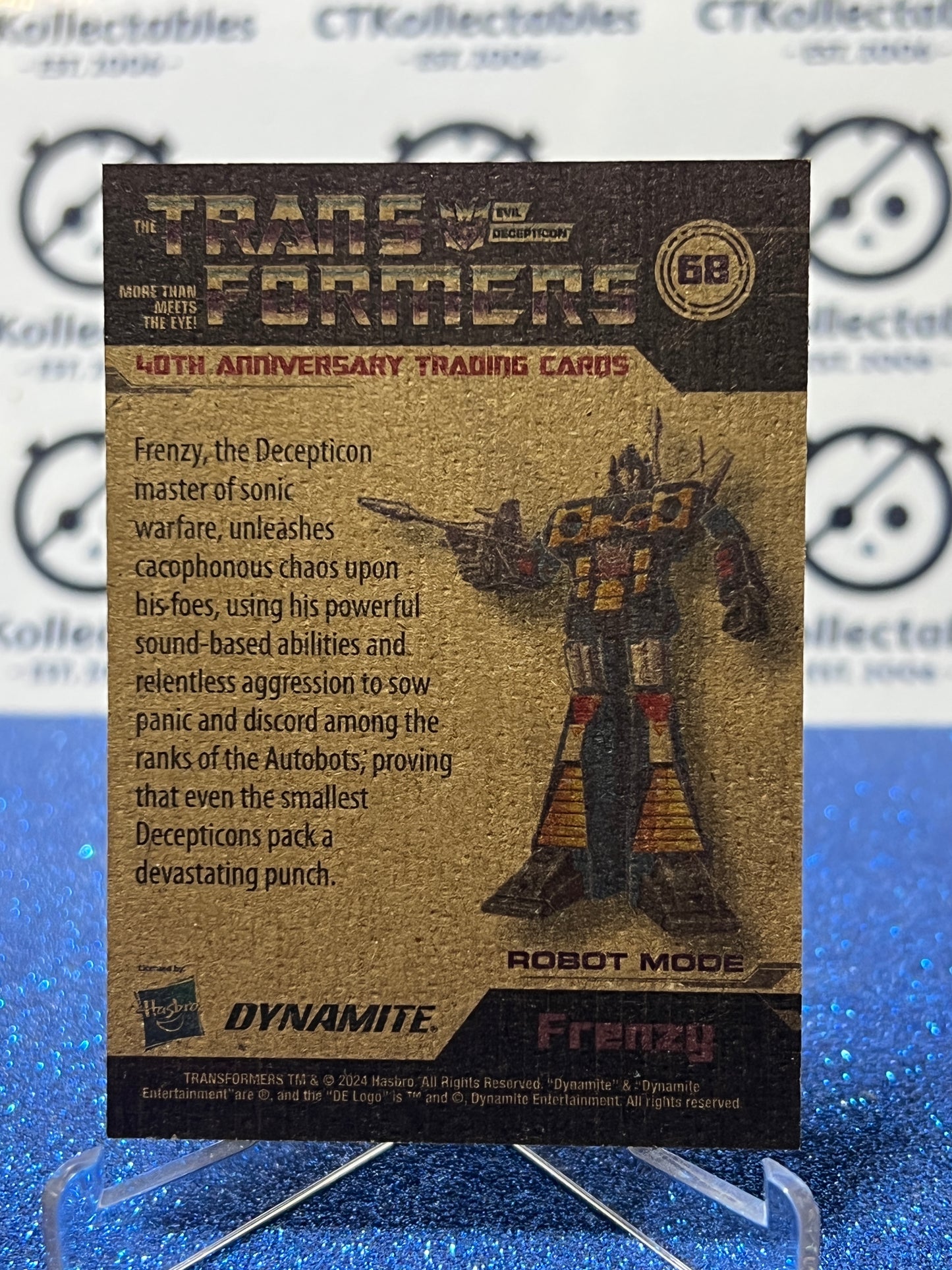 2024 TRANSFORMERS 40th ANNIVERSARY FRENZY # 68 NON-FOIL NON-GLOSS TRADING CARD