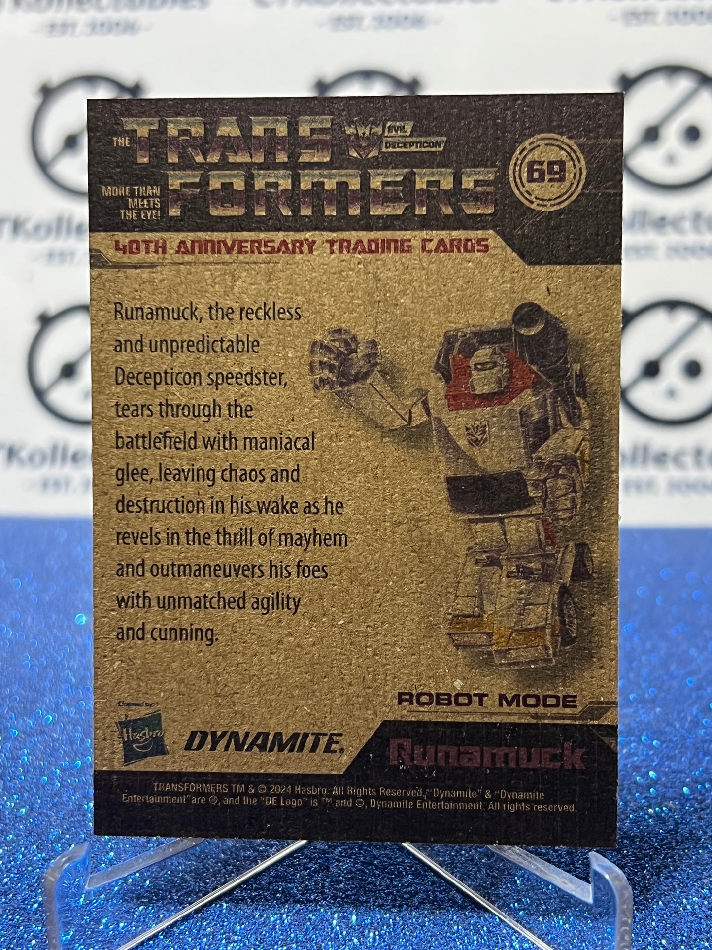 2024 TRANSFORMERS 40th ANNIVERSARY RUNAMUCK # 69 NON-FOIL NON-GLOSS TRADING CARD