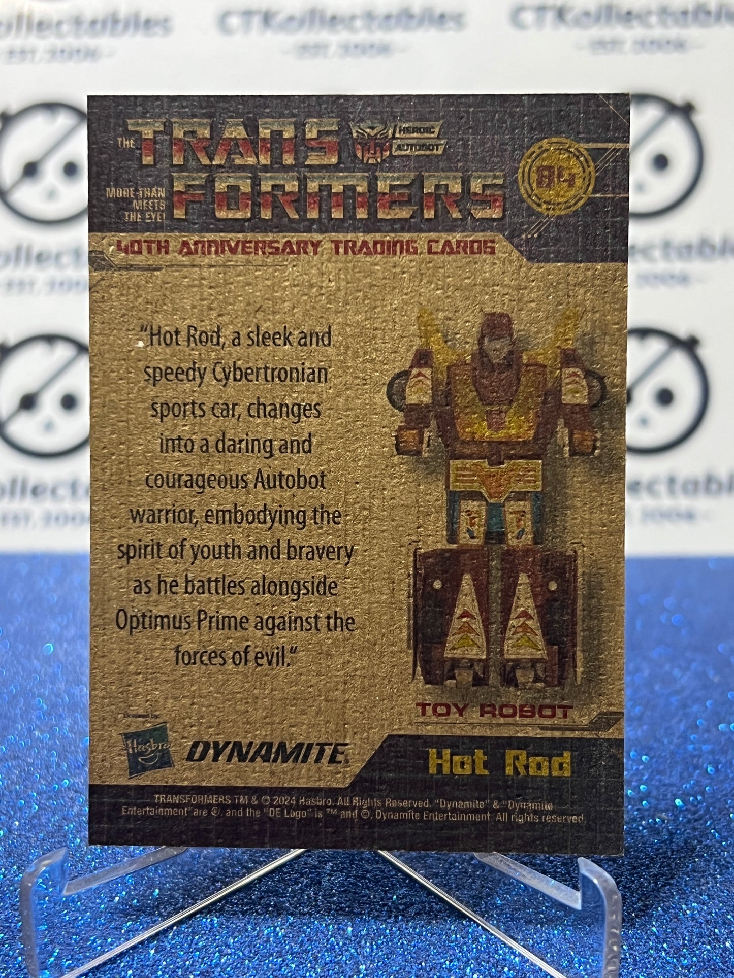 2024 TRANSFORMERS 40th ANNIVERSARY HOT ROD # 84 NON-FOIL NON-GLOSS TRADING CARD