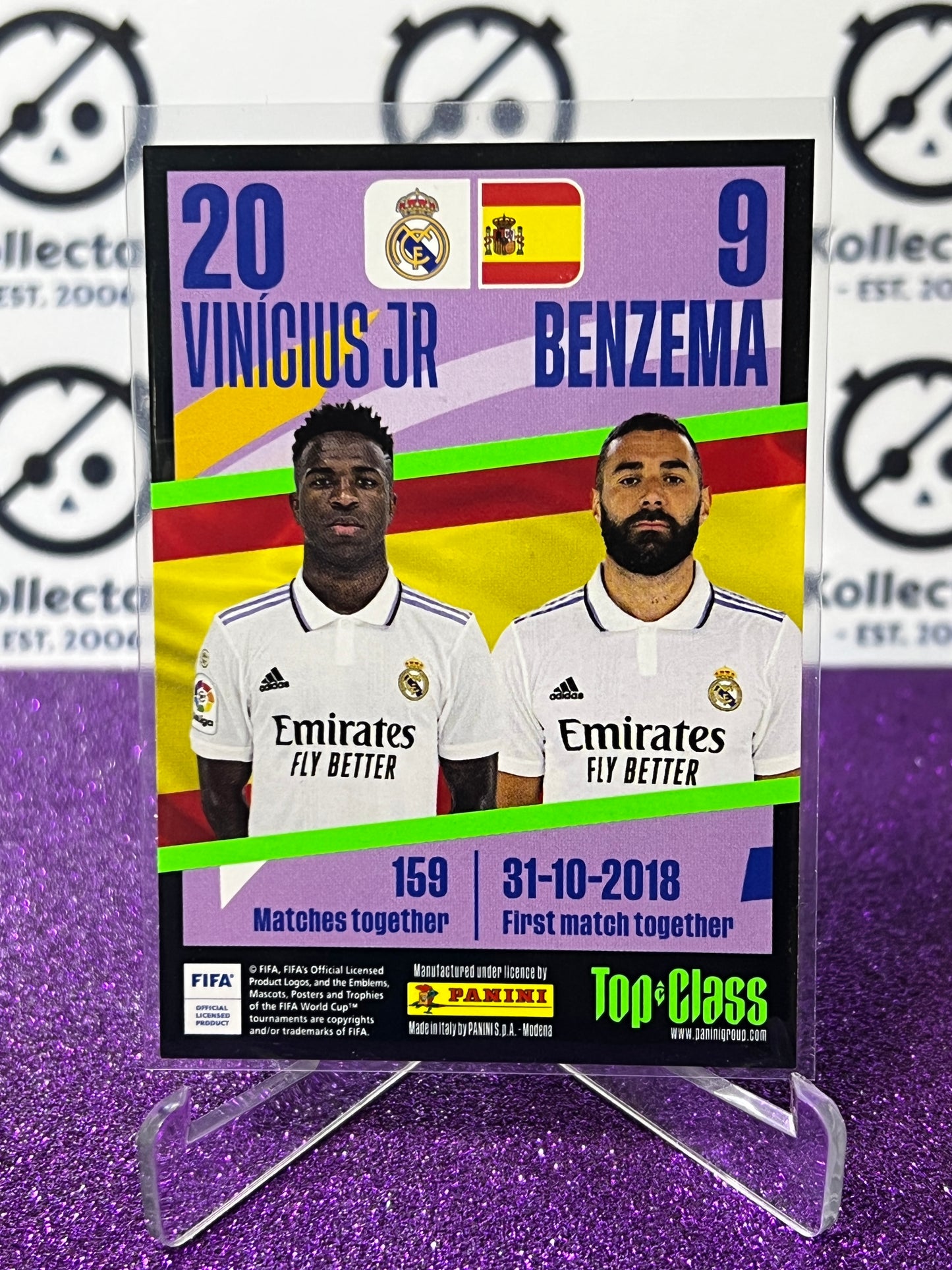 2023 PANINI TOP CLASS VINICIUS JR & BENZEMA # 229 SYNERGY FOOTBALL SOCCER CARD