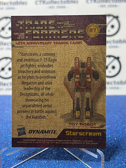 2024 TRANSFORMERS 40th ANNIVERSARY STARSCREAM # 87 NON-FOIL NON-GLOSS TRADING CARD