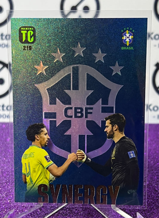 2023 PANINI TOP CLASS  MARQUINHOS & ALISSON # 219  SYNERGY FOOTBALL SOCCER CARD