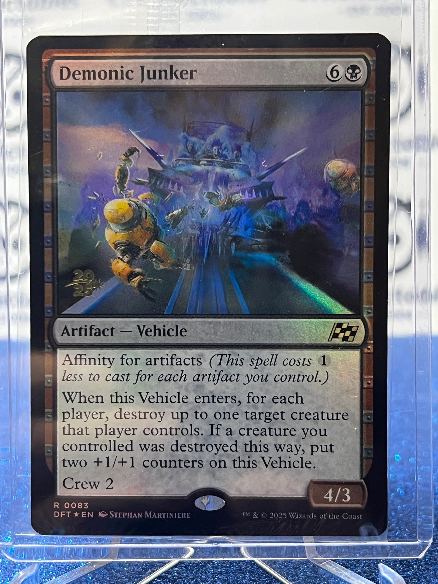 2025 MAGIC THE GATHERING AETHERDRIFT DEMONIC JUNKER # R 0083 PROMO FOIL 20/25 ARTIFACT CARD