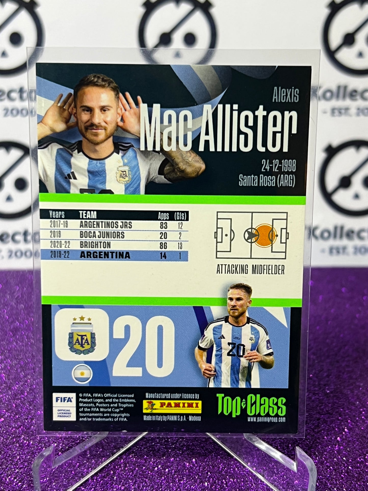 2023 PANINI TOP CLASS ALEXIS MAC ALLISTER # 251 NEW SENSATION  FOOTBALL SOCCER CARD