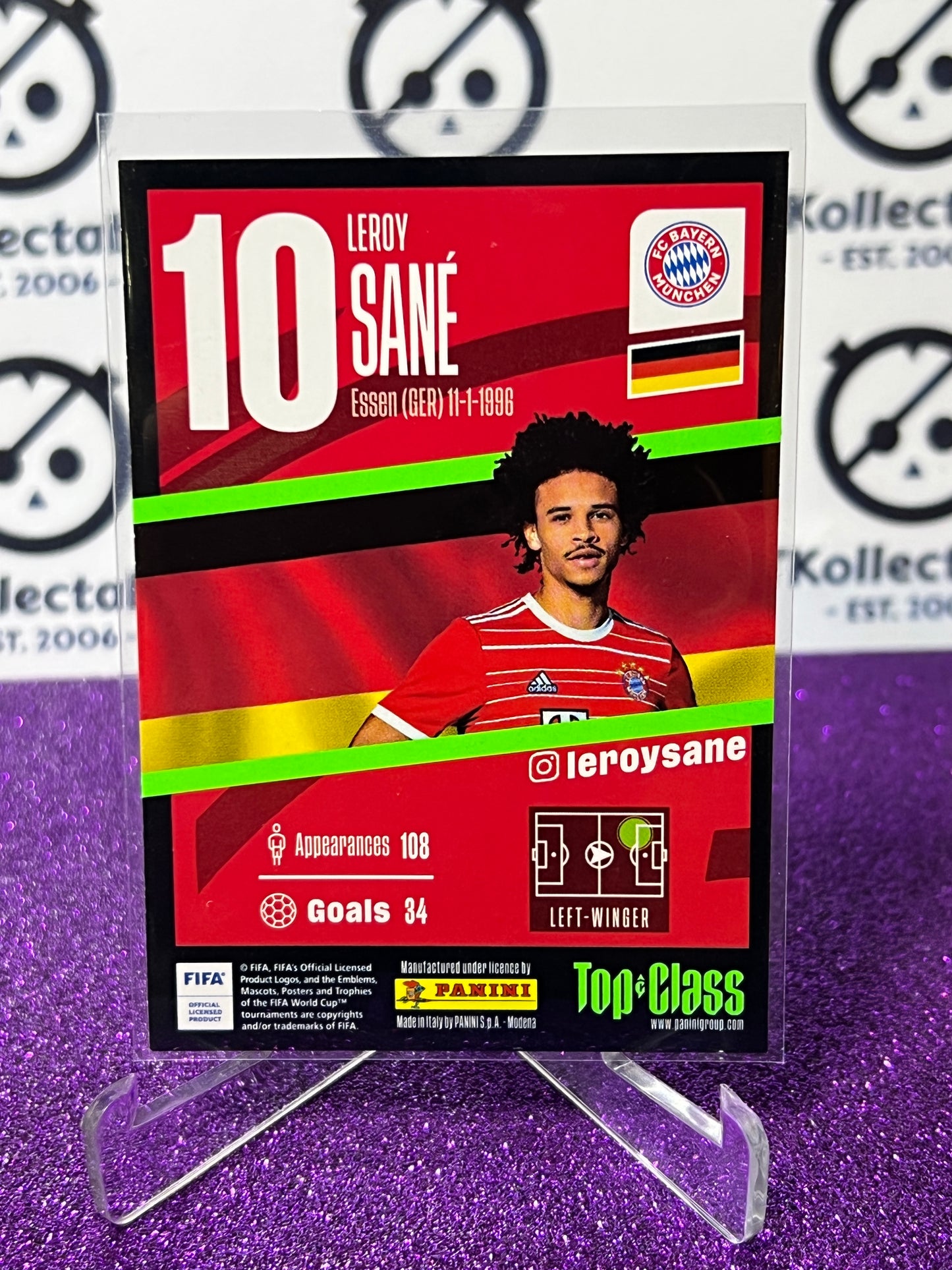 2023 PANINI TOP CLASS LEROY SANE # 216 RAINBOW MASTER  FOOTBALL SOCCER CARD