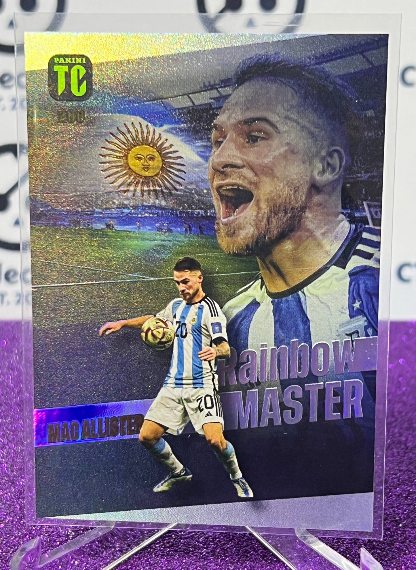 2023 PANINI TOP CLASS ALEXIS MACALLISTER # 200 RAINBOW MASTER  FOOTBALL SOCCER CARD