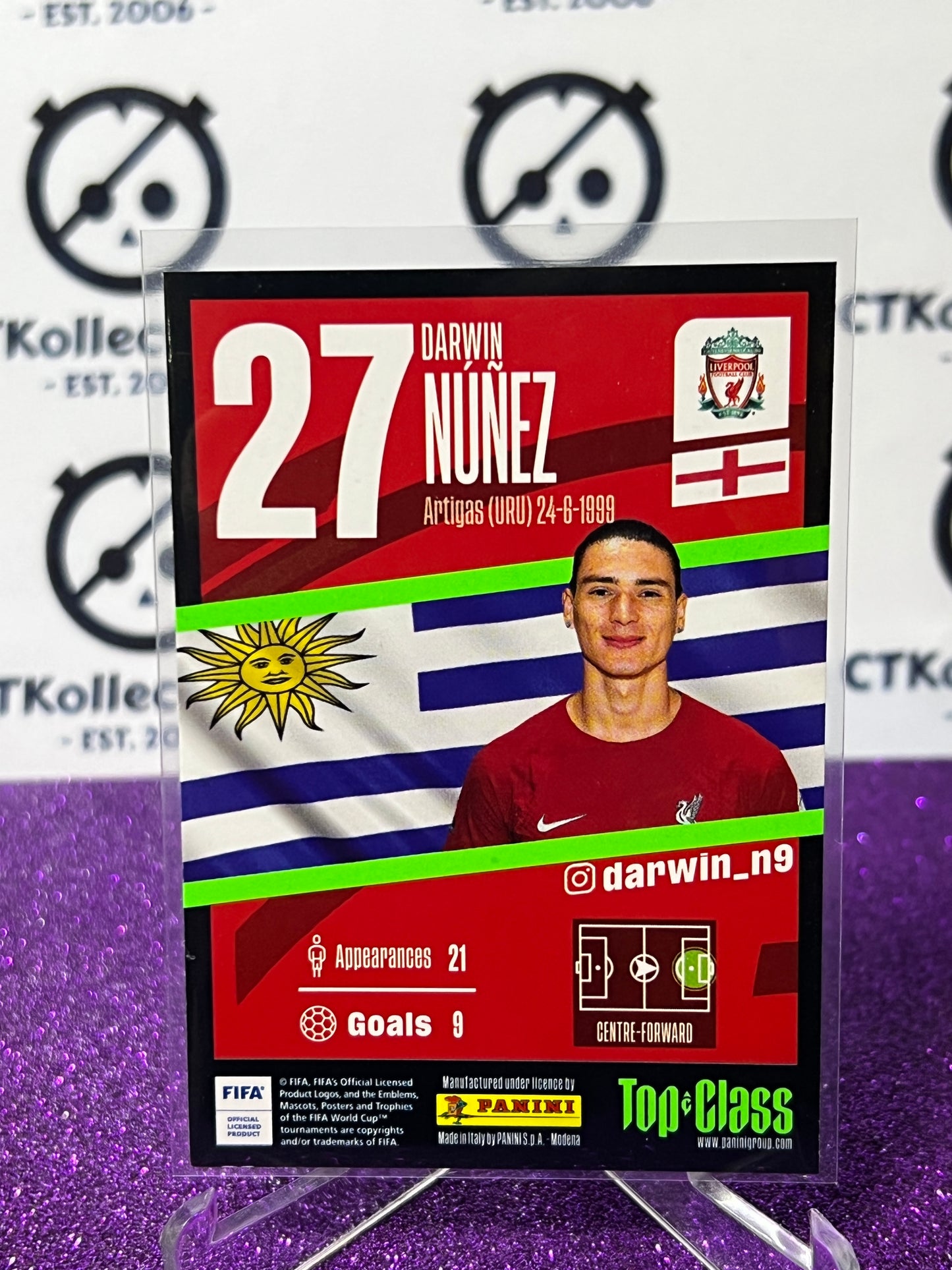 2023 PANINI TOP CLASS DARWIN NUNEZ # 210 RAINBOW MASTER  FOOTBALL SOCCER CARD