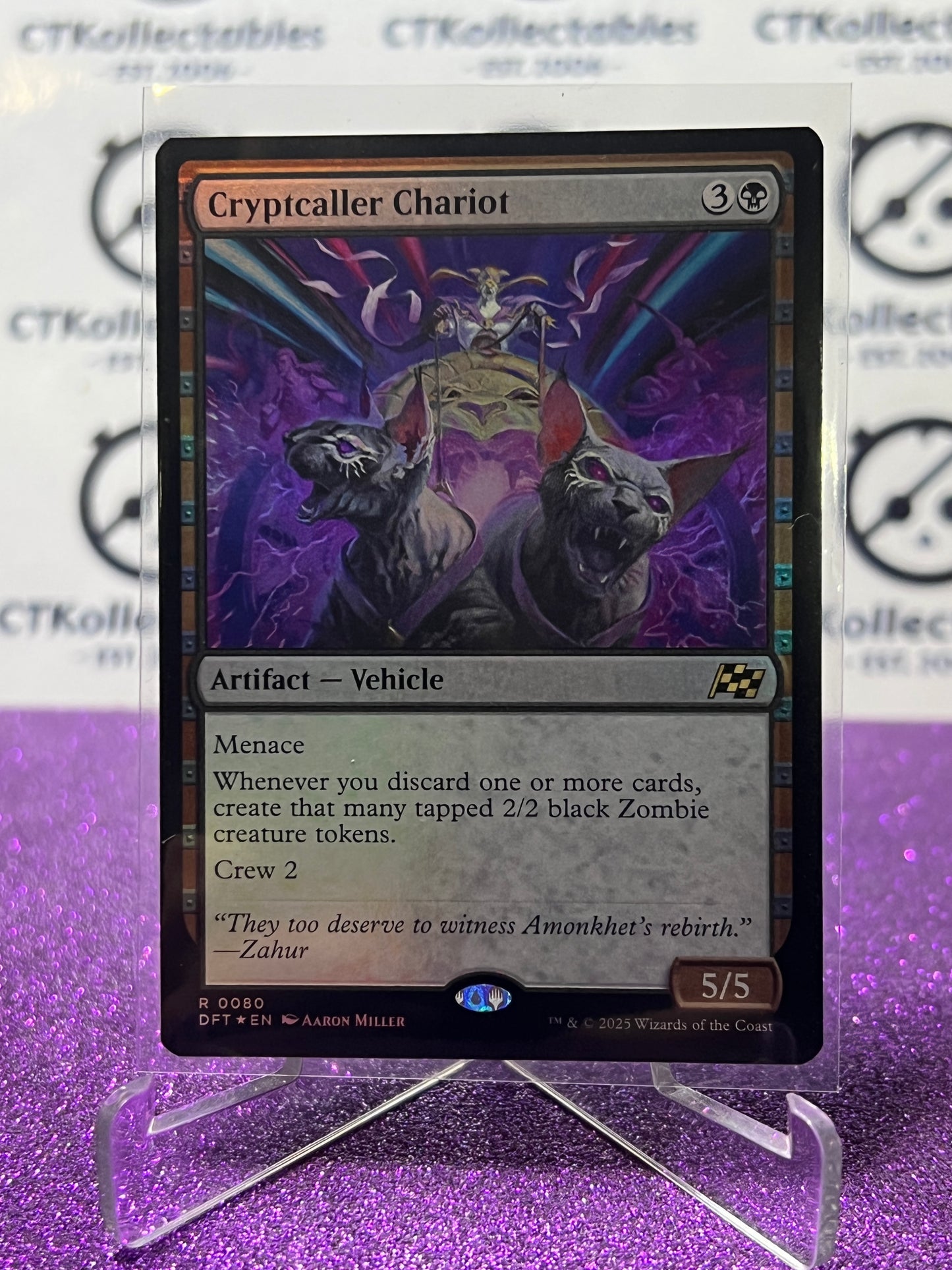 2025 MAGIC THE GATHERING AETHERDRIFT CRYPTCALLER CHARIOT # R 0080 FOIL ARTIFACT CARD