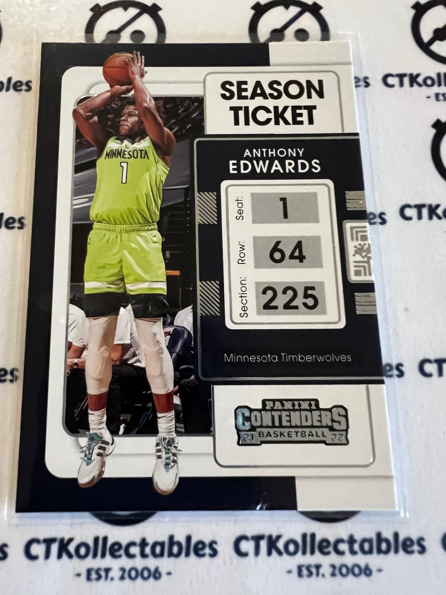 2021-22 NBA Contenders Base # 5 Anthony Edwards Timberwolves