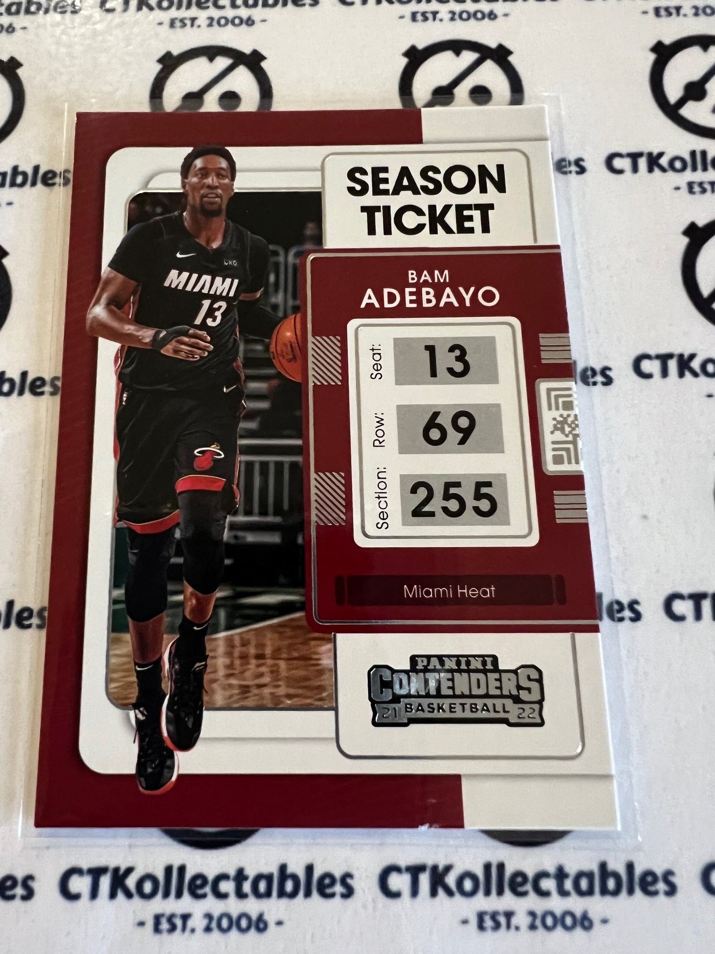 2021-22 NBA Contenders Base # 43 Bam Adebayo Heat