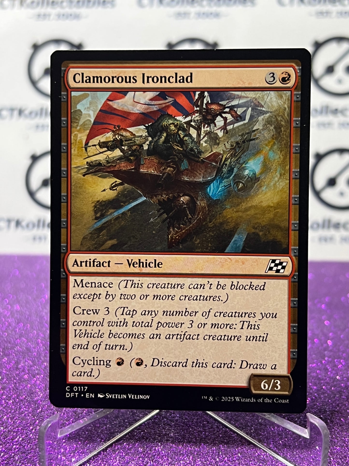 2025 MAGIC THE GATHERING AETHERDRIFT CLAMOROUS IRONCLAD # C 0117 NON-FOIL ARTIFACT CARD