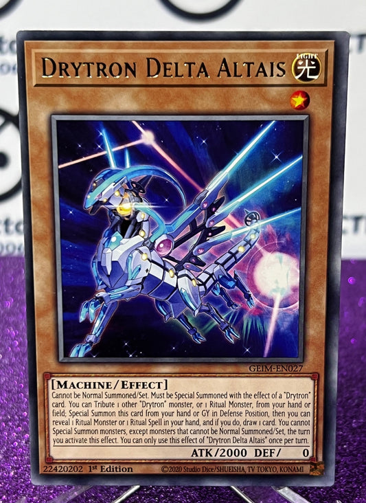 YU-GI-OH! DRYTRON DELTA ALTAIS # GEIM-EN027  RARE 1ST EDITION CARD