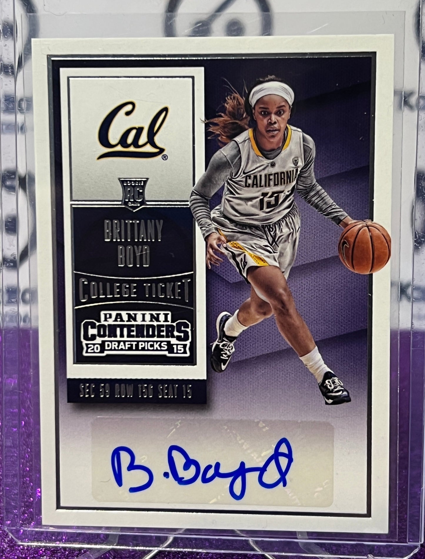 2015  PANINI CONTENDERS BRITTANY BOYD # 178 DRAFT RC AUTO  BASKETBALL