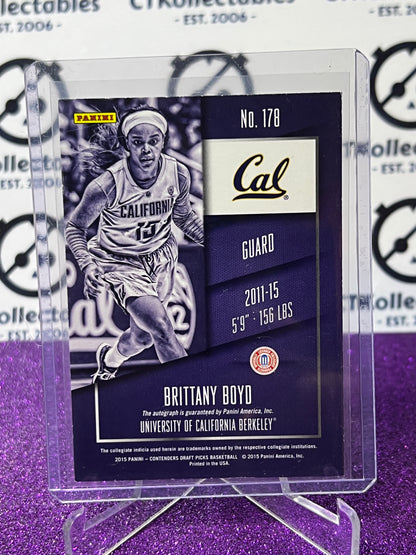 2015  PANINI CONTENDERS BRITTANY BOYD # 178 DRAFT RC AUTO  BASKETBALL