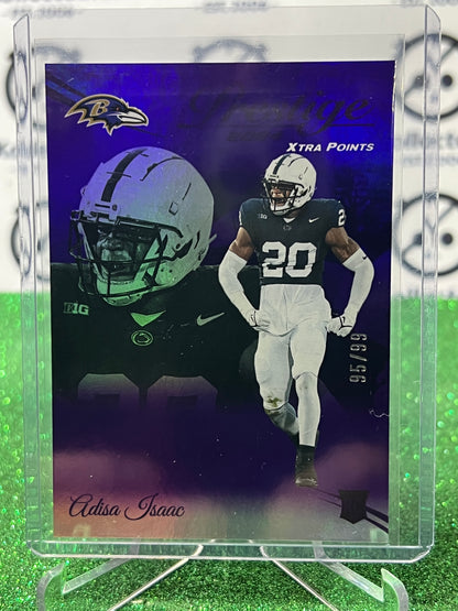 2024 PANINI PRESTIGE ADISA ISAAC # 341 RC PURPLE /99 NFL BALTIMORE RAVENS GRIDIRON CARD