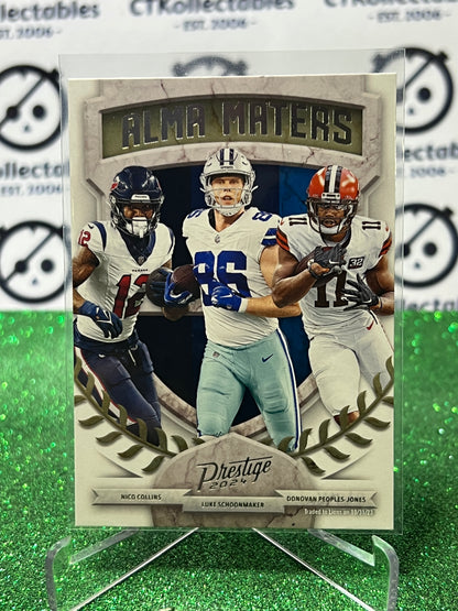 2024 PANINI PRESTIGE ALMA MATERS # 12 COLLINS/SCHOONMAKER/PEOPLES-JONES NFL GRIDIRON CARD
