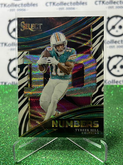 2023 PANINI SELECT TYREEK HILL # NMB-THI PRIZM NUMBERS ZEBRA NFL DOLPHINS CARD