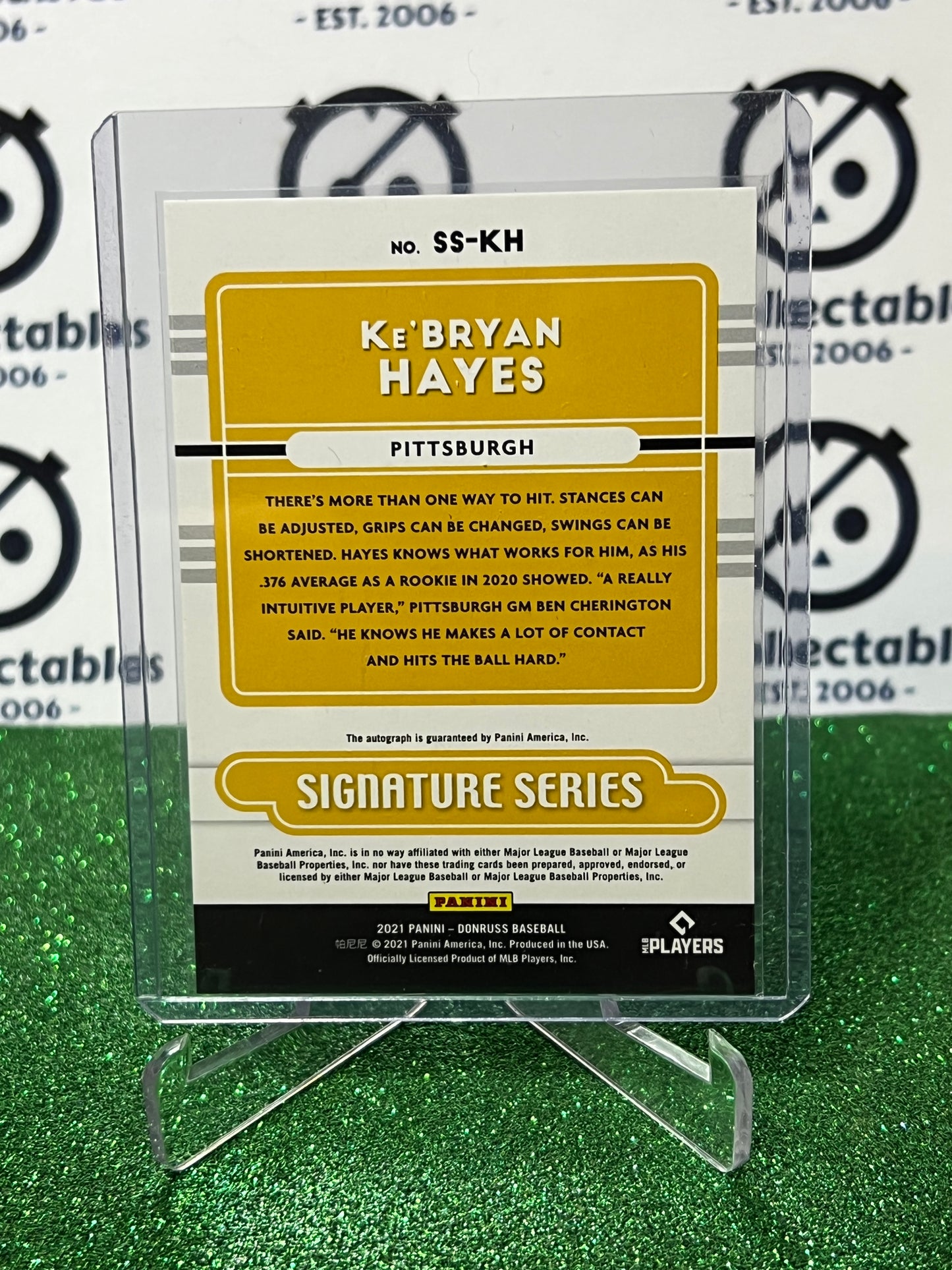 2022 PANINI DONRUSS KE'BRYAN HAYES # SS-KH AUTO PITTSBURGH PIRATES BASEBALL CARD