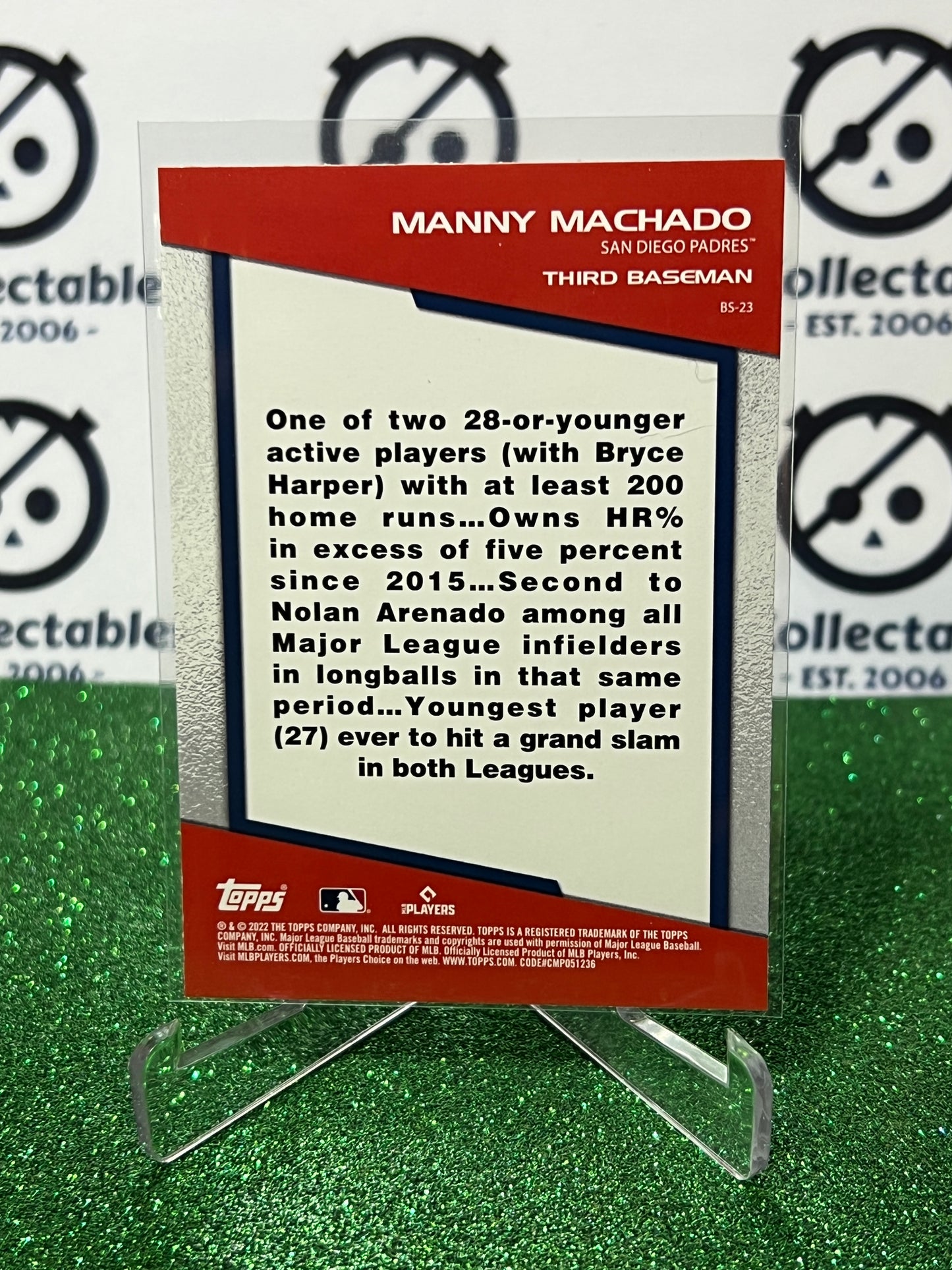 2022 TOPPS OPENING DAY MANNY MACHADO # BS-23 BOMB SQUAD SAN DIEGO PADRES BASEBALL CARD