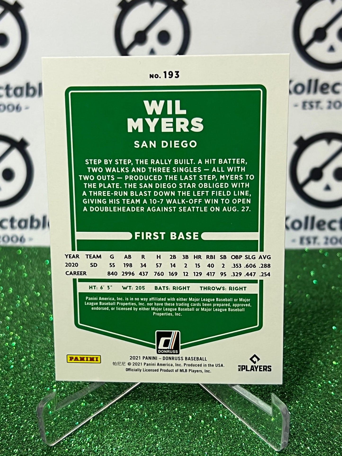 2021 PANINI DONRUSS  WIL MYERS # 193 SAN DIEGO PADRES BASEBALL CARD