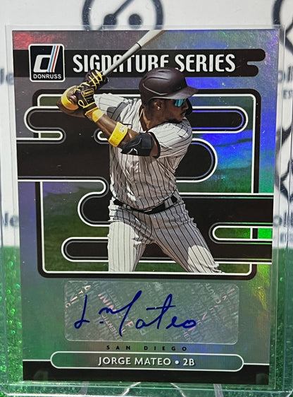 2021 PANINI DONRUSS JORGE MATEO # SS-JM  FOIL AUTO SAN DIEGO PADRES BASEBALL CARD