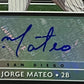 2021 PANINI DONRUSS JORGE MATEO # SS-JM  FOIL AUTO SAN DIEGO PADRES BASEBALL CARD