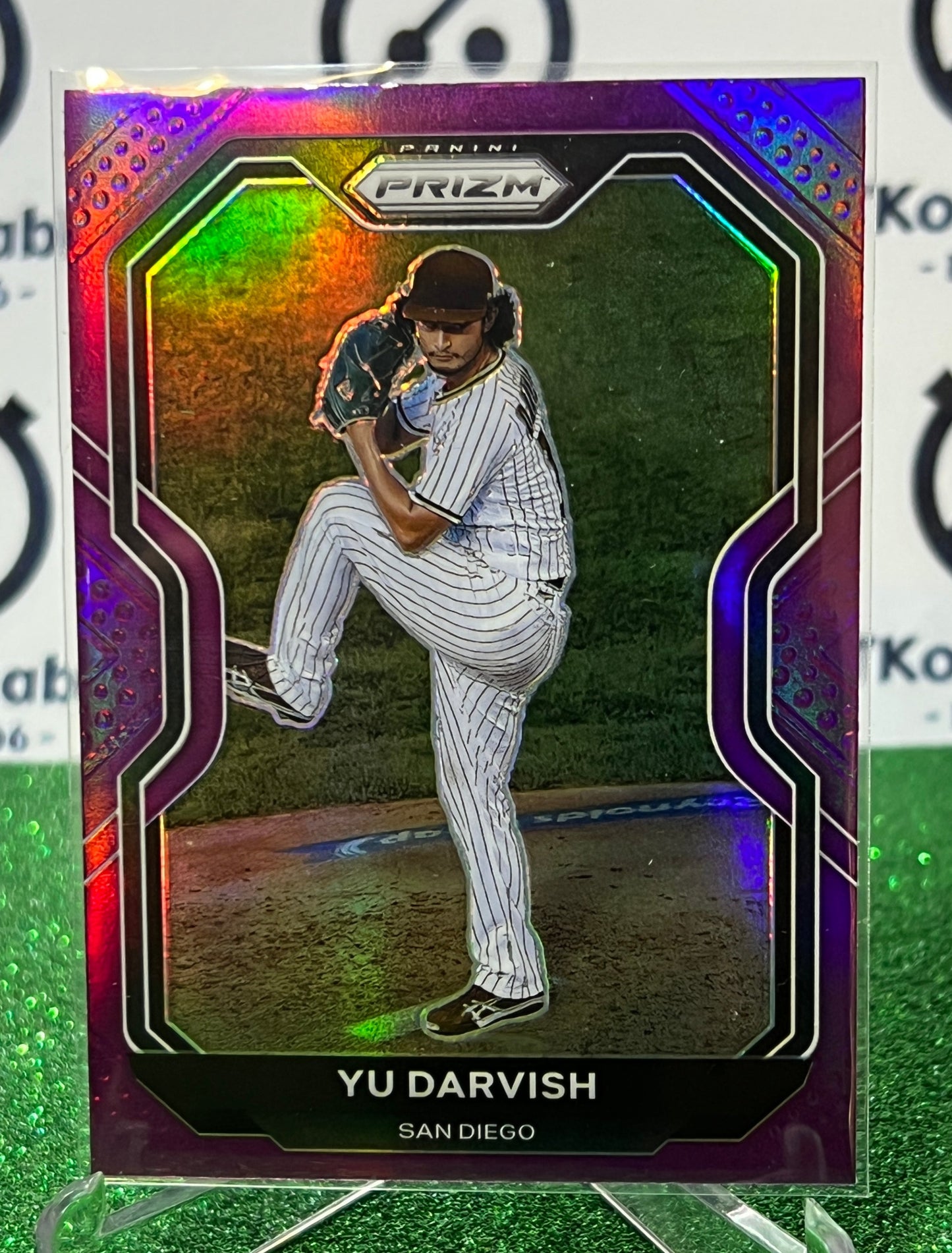 2021 PANINI PRIZM YU DARVISH # 142 PURPLE PRIZM SAN DIEGO PADRES BASEBALL CARD